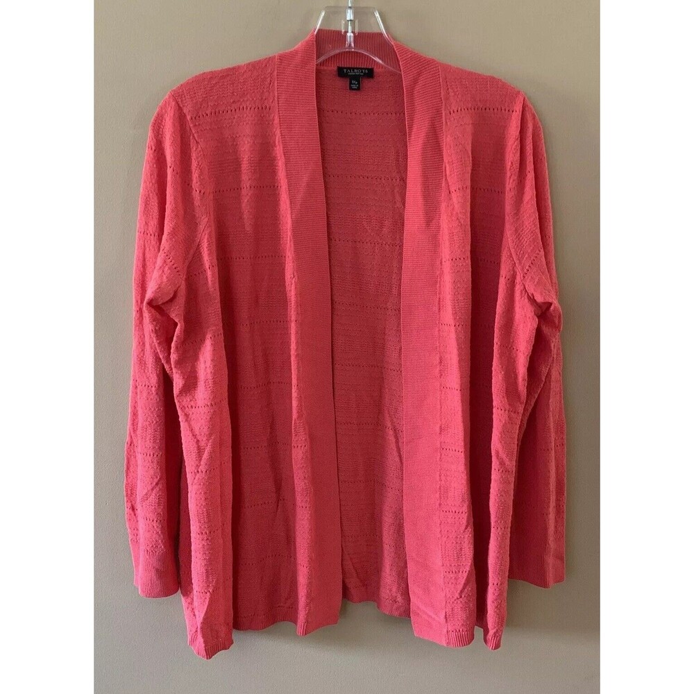 Talbots Coral Open-Front Cardigan - 1X petite